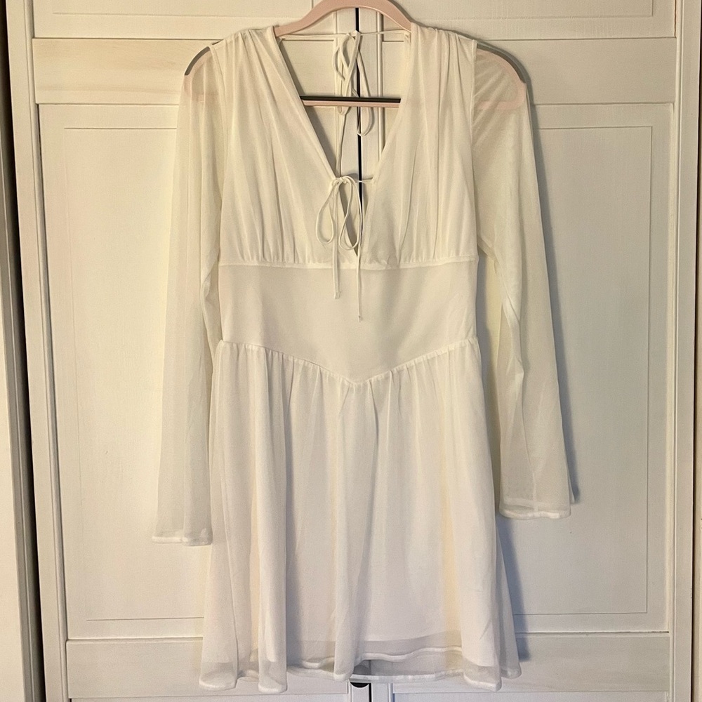 White Forever 21 Long Sleeve Dress